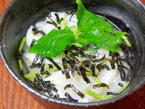 晩酌の〆に☆　「ヒラメ昆布〆茶漬け」